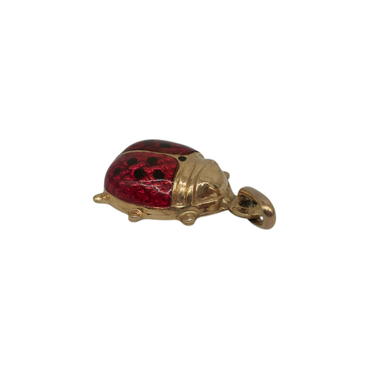 Unoaerre 9ct 375 Yellow Gold & Enamel Ladybird Charm L 1.3 cm 1.0 g.