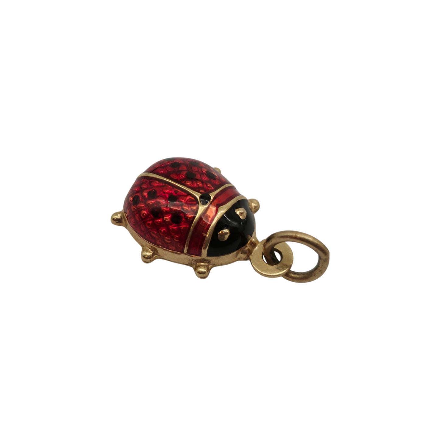 Unoaerre 9ct 375 Yellow Gold & Enamel Ladybird Charm L 1.2 cm 1.0 g.