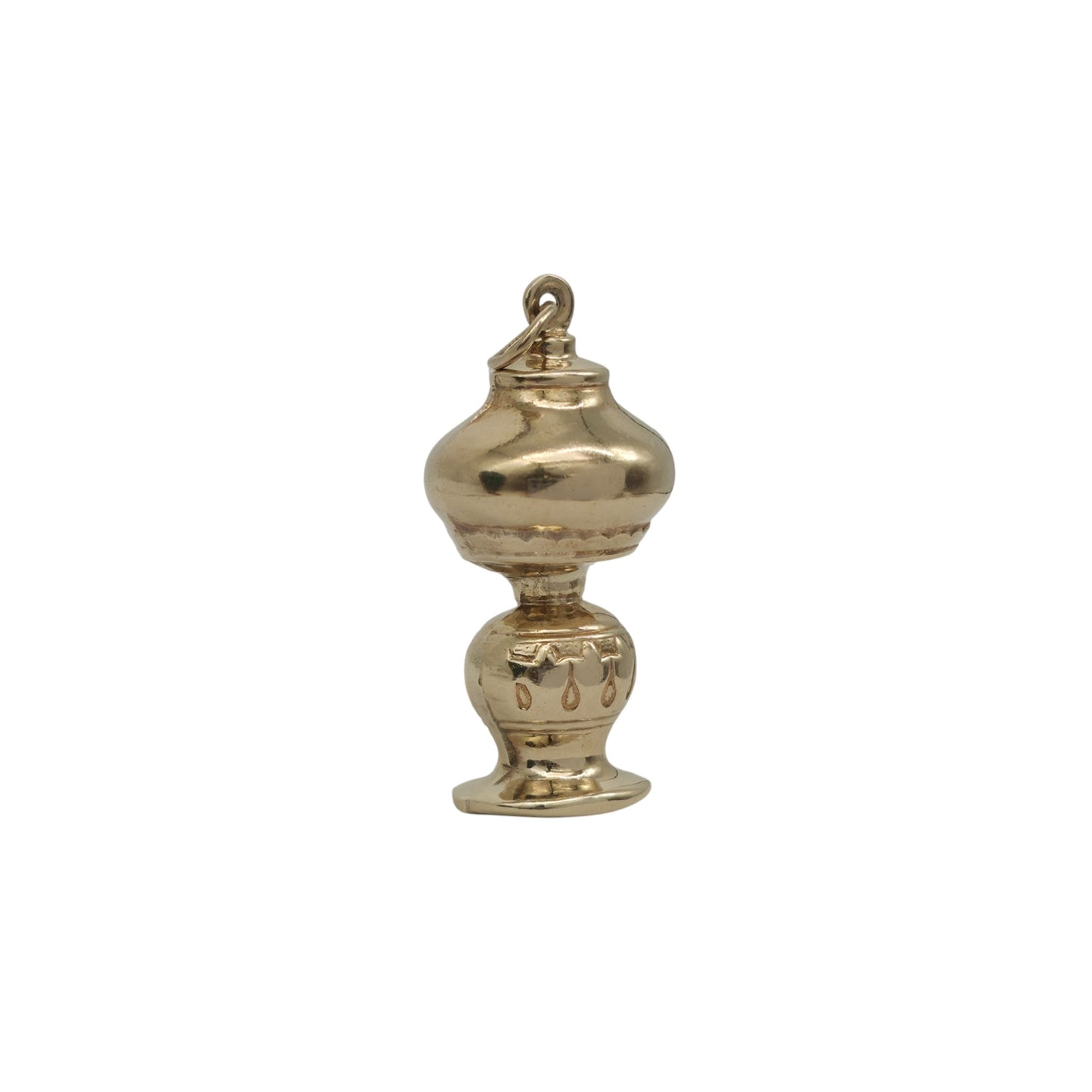 9ct 375 Yellow Gold Lamp Charm 1966 L 2.7 cm 2.5 g.