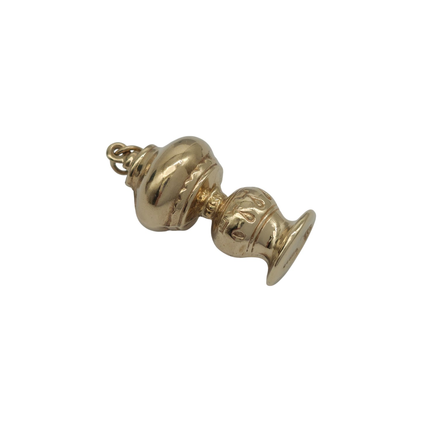 9ct 375 Yellow Gold Lamp Charm 1966 L 2.7 cm 2.5 g.