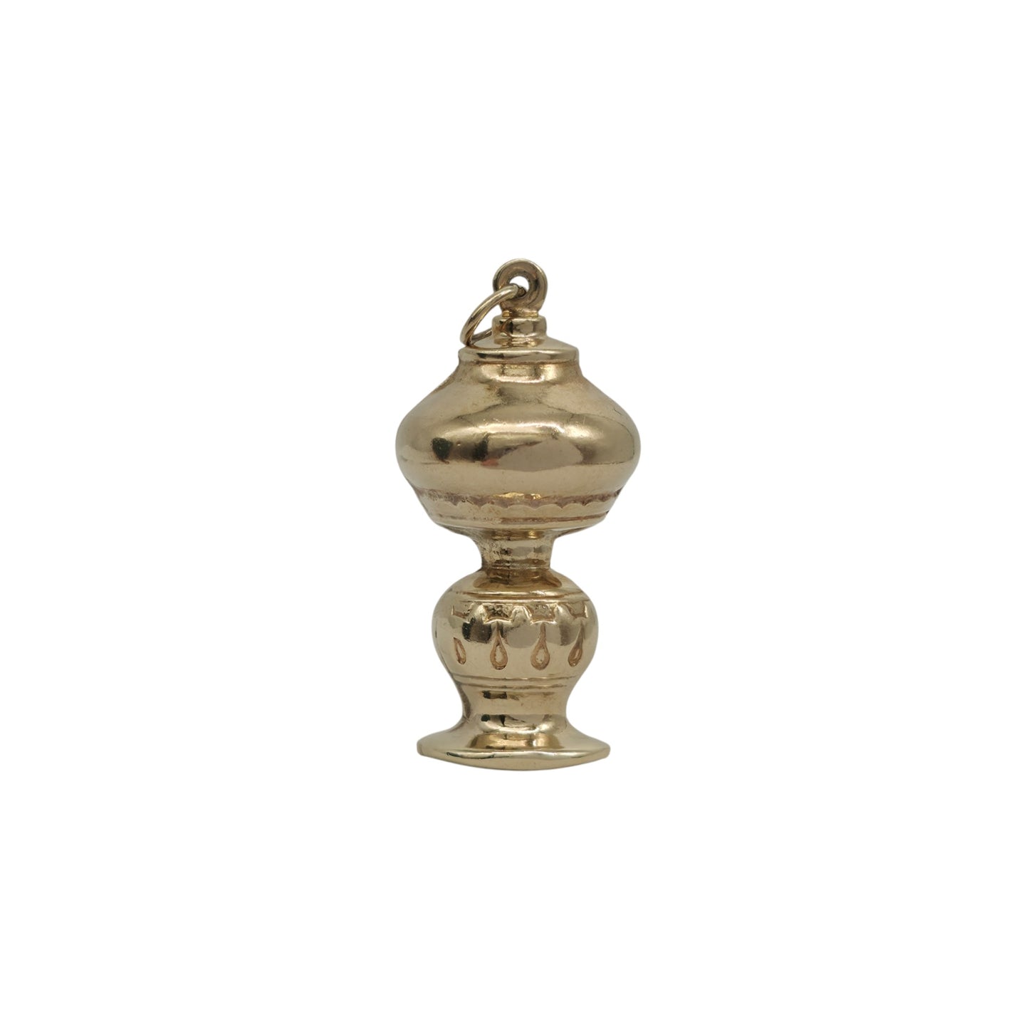 9ct 375 Yellow Gold Lamp Charm 1966 L 2.7 cm 2.5 g.