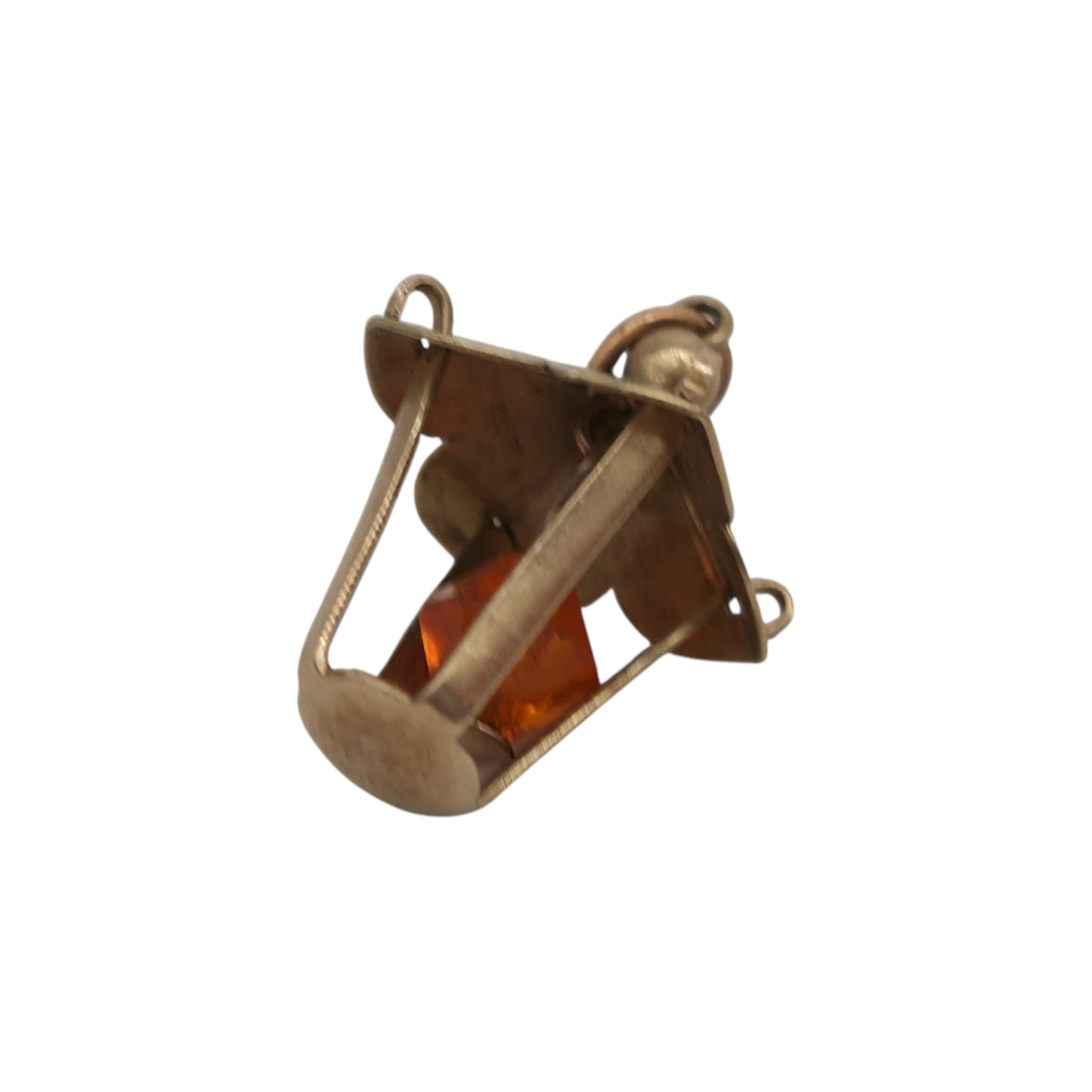 9ct 375 Yellow Gold Lantern Charm 1971 L 1.5 cm 1.1 g.
