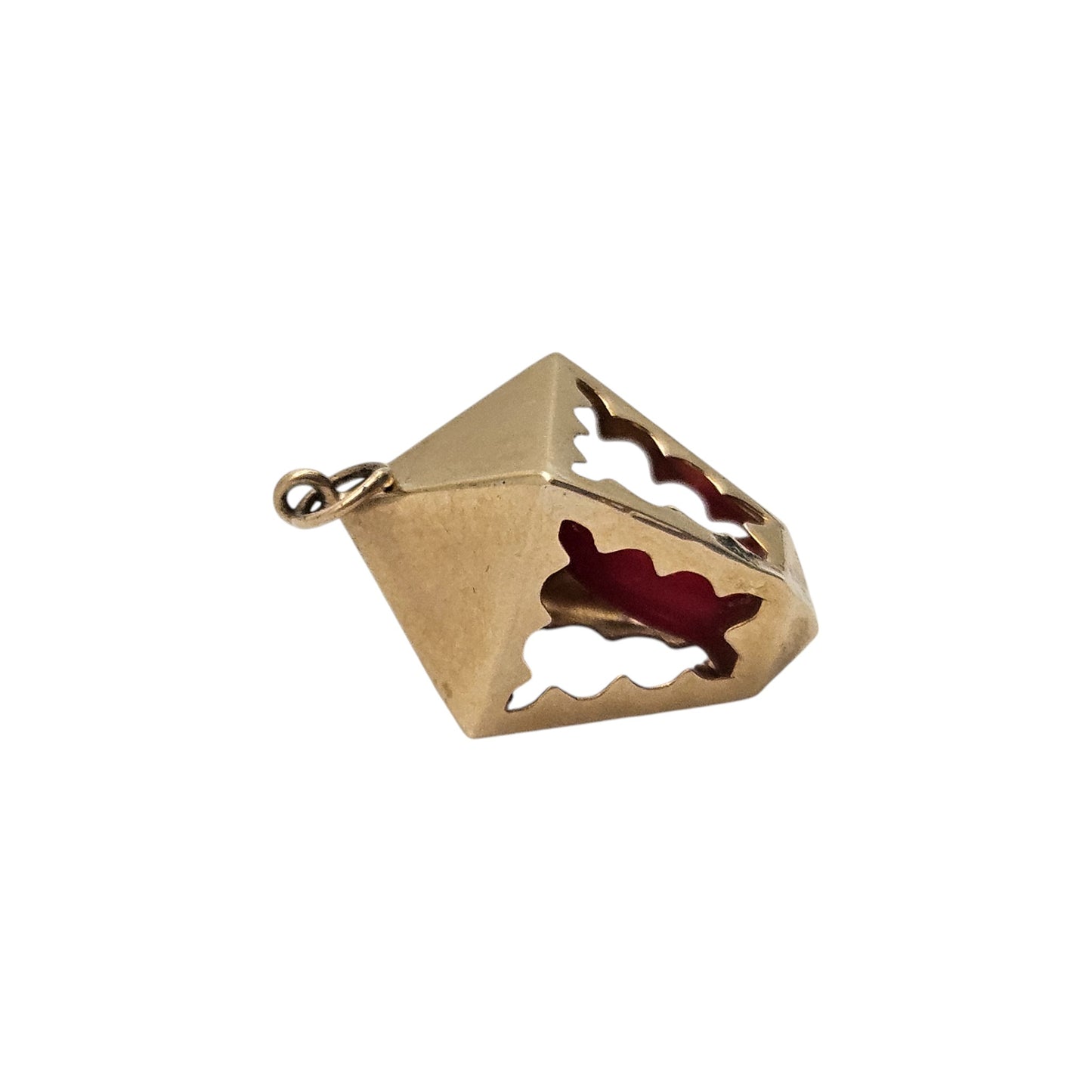 9ct 375 Yellow Gold Lantern Charm 1966 L 1.9 cm 1.6 g.
