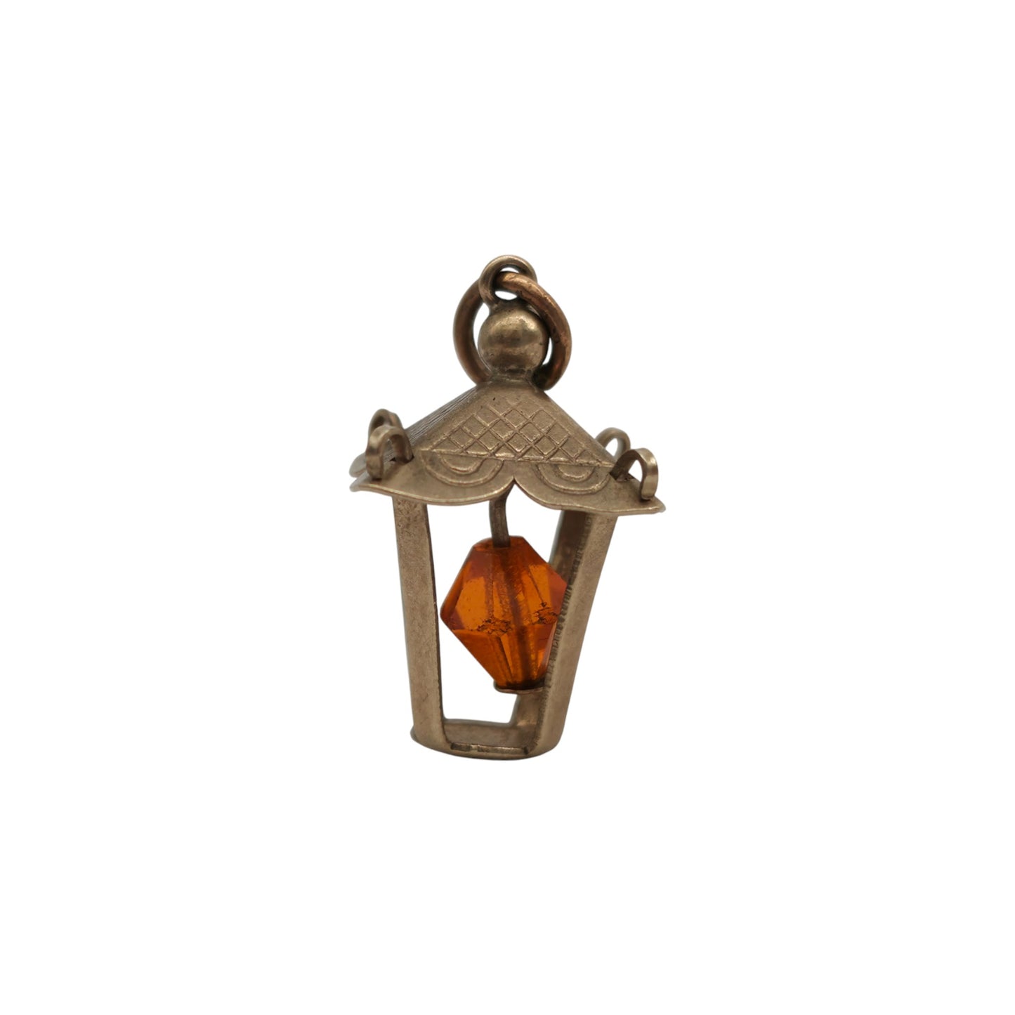 9ct 375 Yellow Gold Lantern Charm 1971 L 1.5 cm 1.1 g.