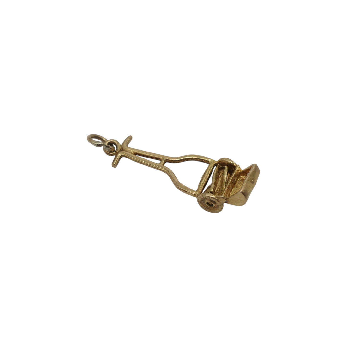 9ct 375 Yellow Gold Lawn Mower Charm 1959 L 2.1 cm 1.1 g.