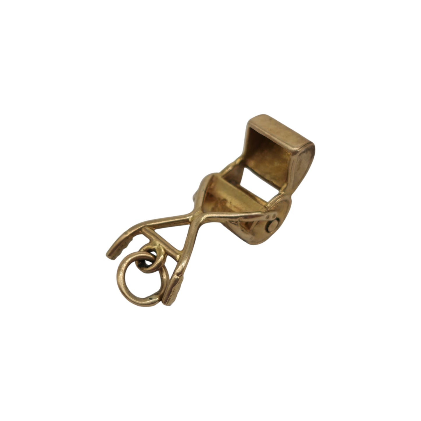 9ct 375 Yellow Gold Lawn Mower Articulated Charm 1969 L 1.9 cm 1.5 g.