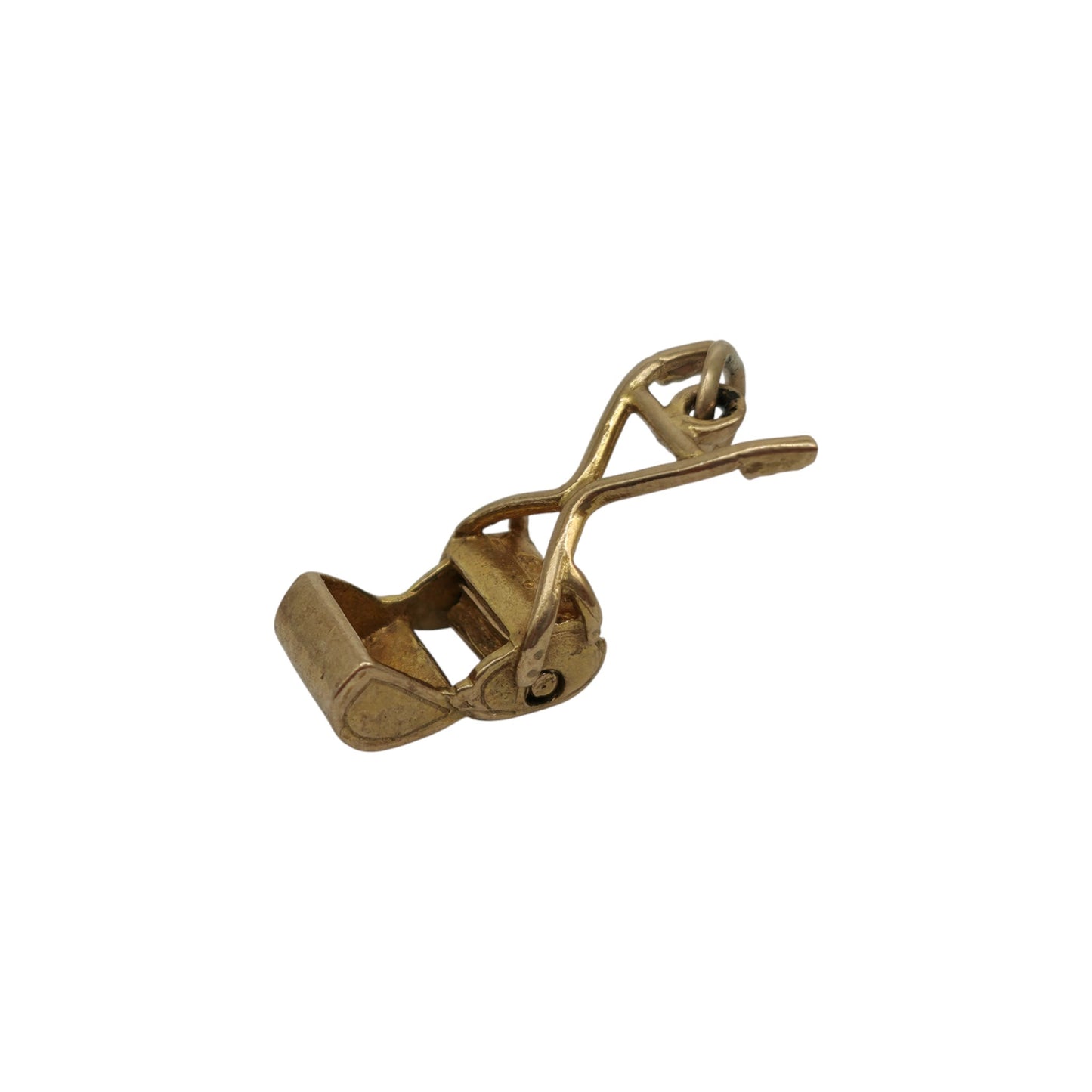 9ct 375 Yellow Gold Lawn Mower Articulated Charm 1969 L 1.9 cm 1.5 g.
