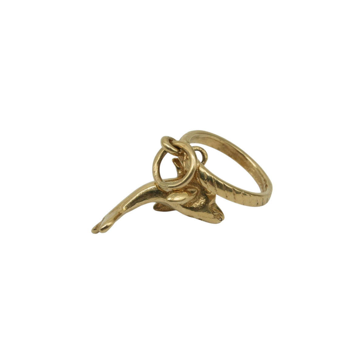 9ct 375 Yellow Gold Leaping Dolphin Charm 2004 L 1.6 cm 2.2 g.