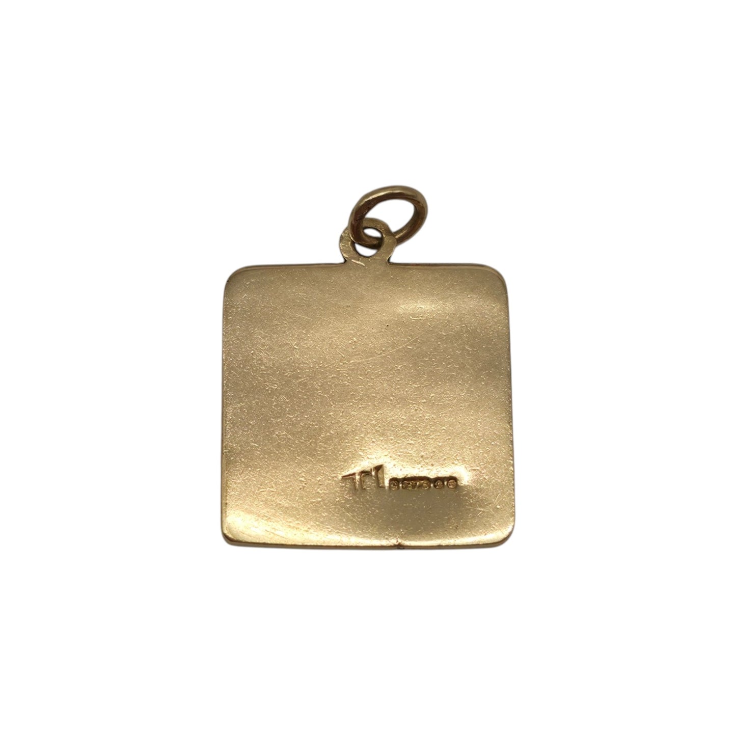 Unusual 9ct 375 Yellow Gold & Enamel "L" Learner Plate Charm 1972 L 1.5 cm 2.0 g.