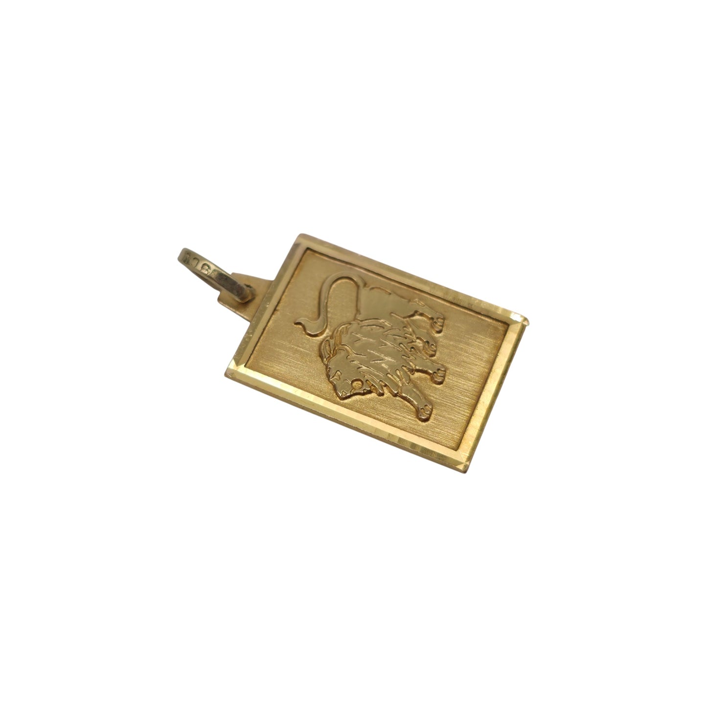 9ct 375 Yellow Gold Lion/ Leo Pendant 1978 L 1.7 cm 1.4 g.