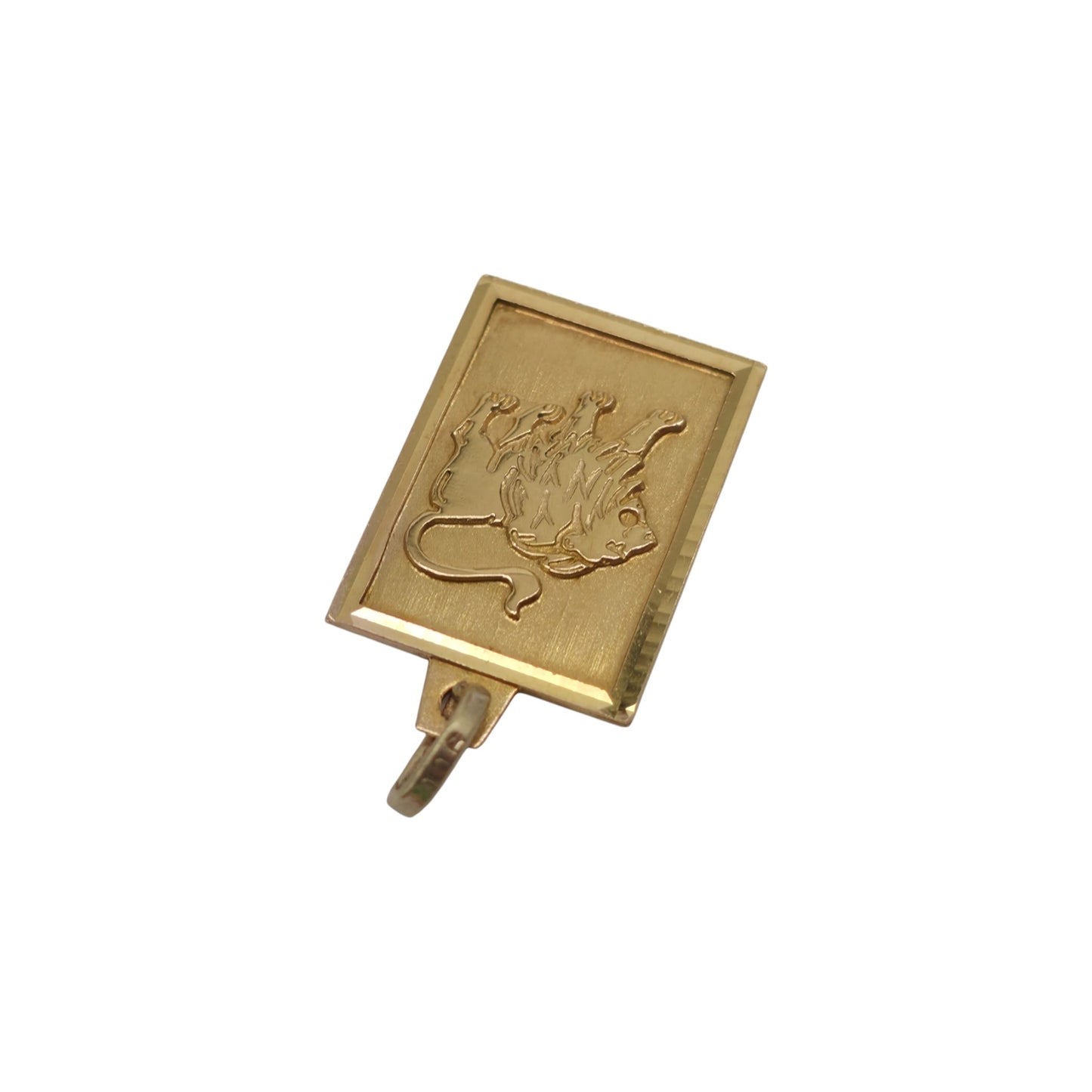 9ct 375 Yellow Gold Lion/ Leo Pendant 1978 L 1.7 cm 1.4 g.