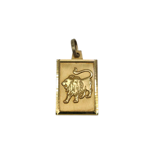 9ct 375 Yellow Gold Lion/ Leo Pendant 1978 L 1.7 cm 1.4 g.