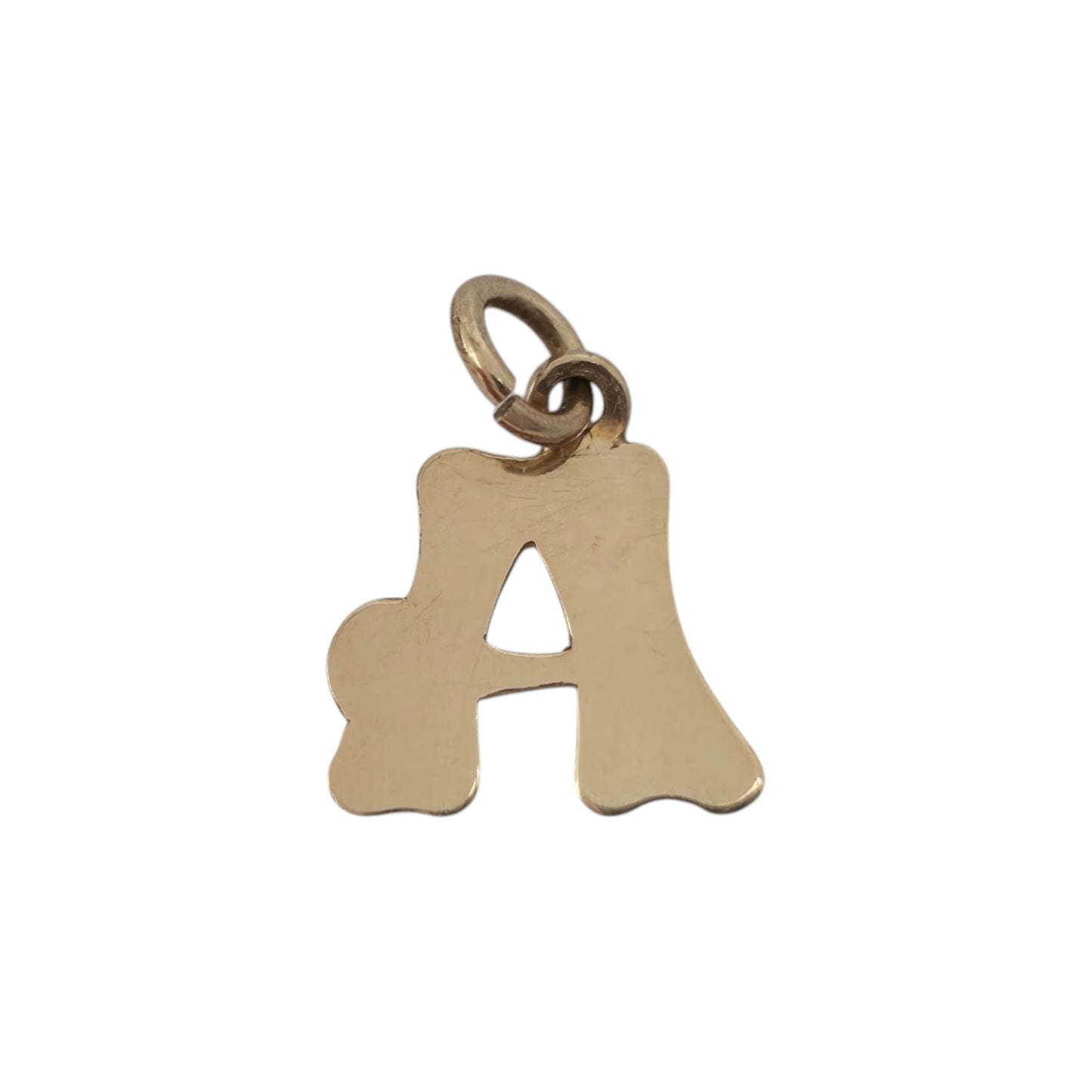 9ct 375 Yellow Gold Letter "A" Initial Charm 1981 L 0.7 cm 0.3 g.