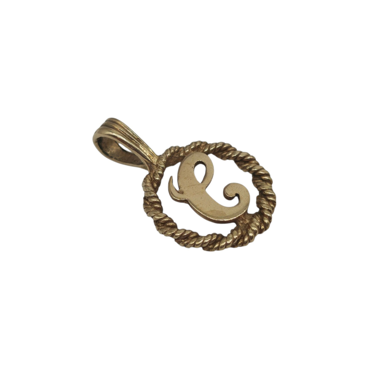 9ct 375 Yellow Gold Letter "C" Initial Pendant 1990 L 2.0 cm 1.2 g.