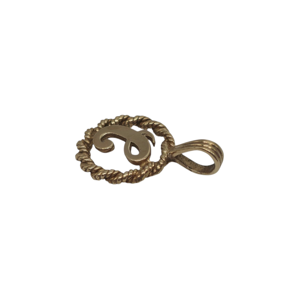 9ct 375 Yellow Gold Letter "C" Initial Pendant 1990 L 2.0 cm 1.2 g.