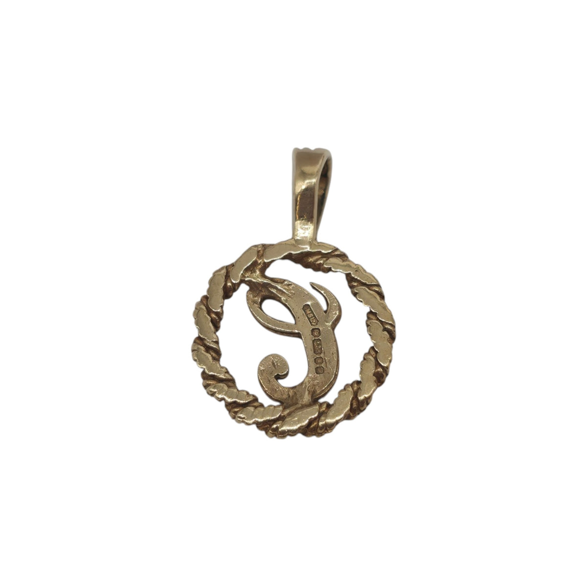 9ct 375 Yellow Gold Letter "C" Initial Pendant 1990 L 2.0 cm 1.2 g.