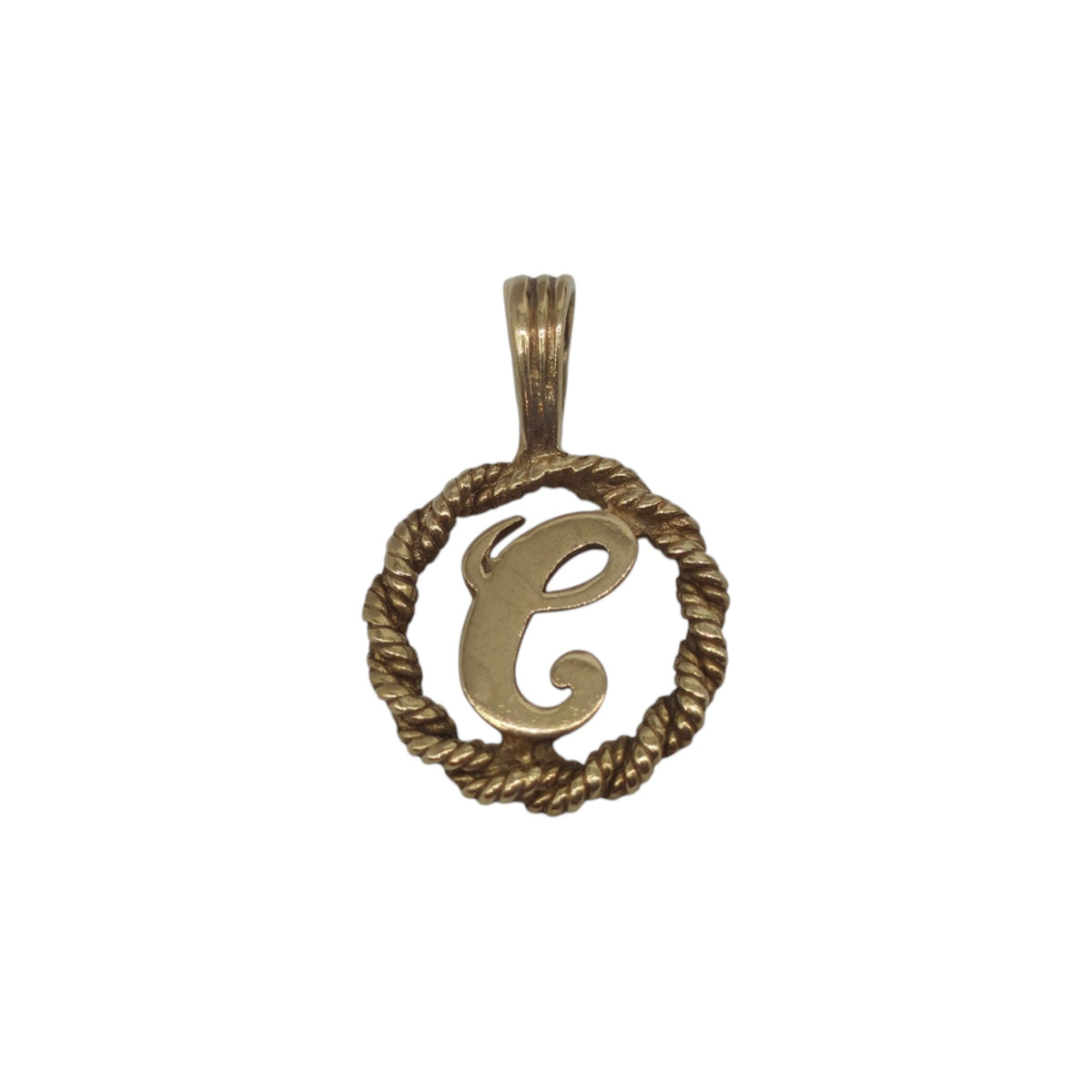 9ct 375 Yellow Gold Letter "C" Initial Pendant 1990 L 2.0 cm 1.2 g.
