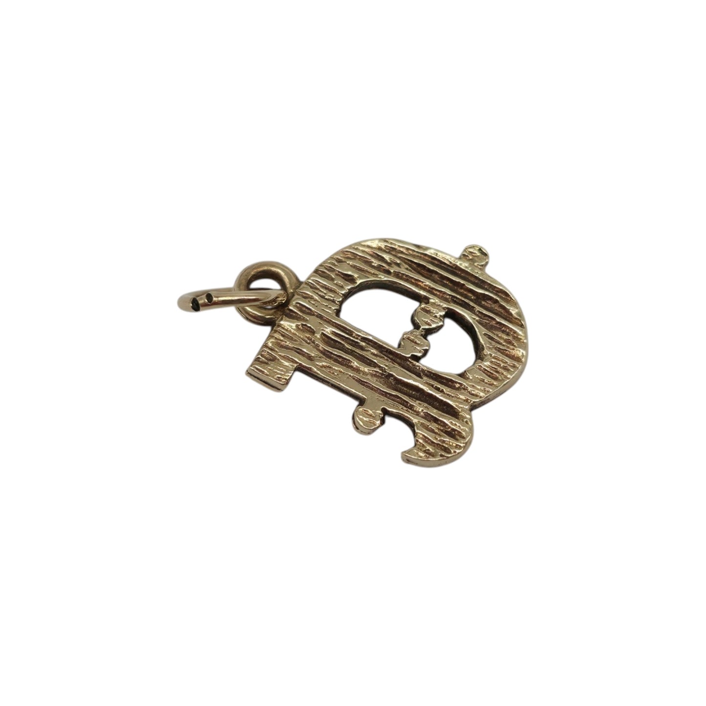 9ct Yellow Gold Initial "D" Letter Charm L 1.0 cm 0.7 g.