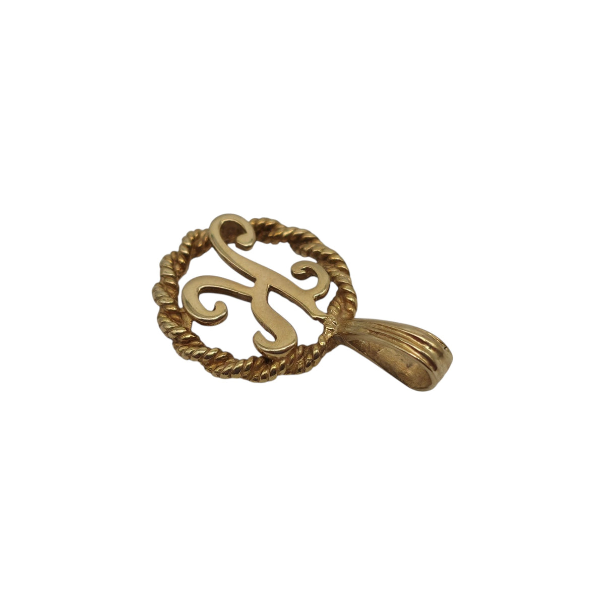 9ct 375 Yellow Gold Letter "K" Initial Pendant L 2.0 cm 1.0 g.