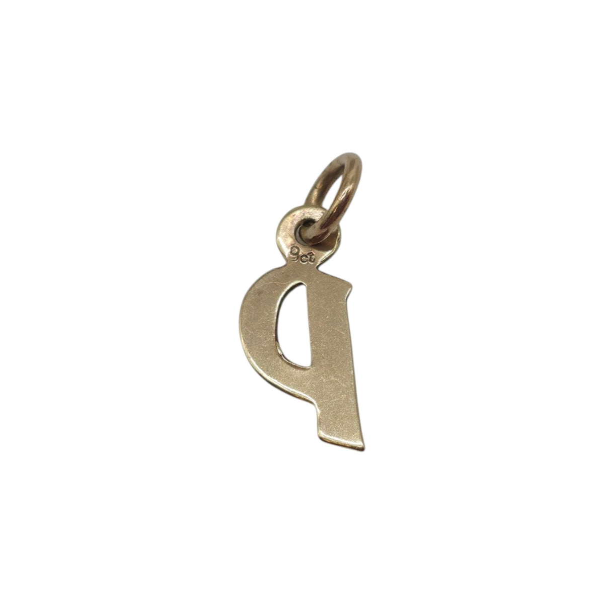 Petite 9ct Yellow Gold Letter "P" Initial Charm L 0.8 cm 0.2 g.