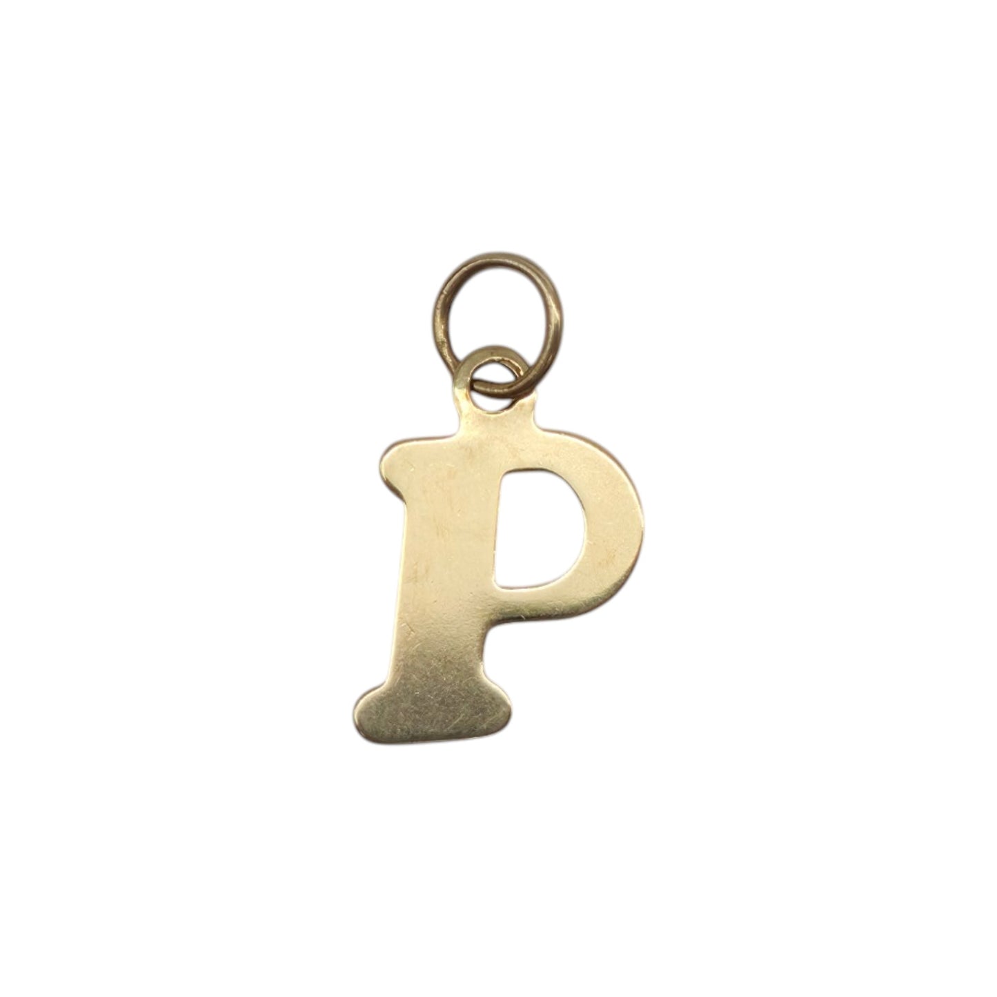 9Kイエローゴールド イニシャル「P」レターチャーム L 1.0 cm 0.2 g