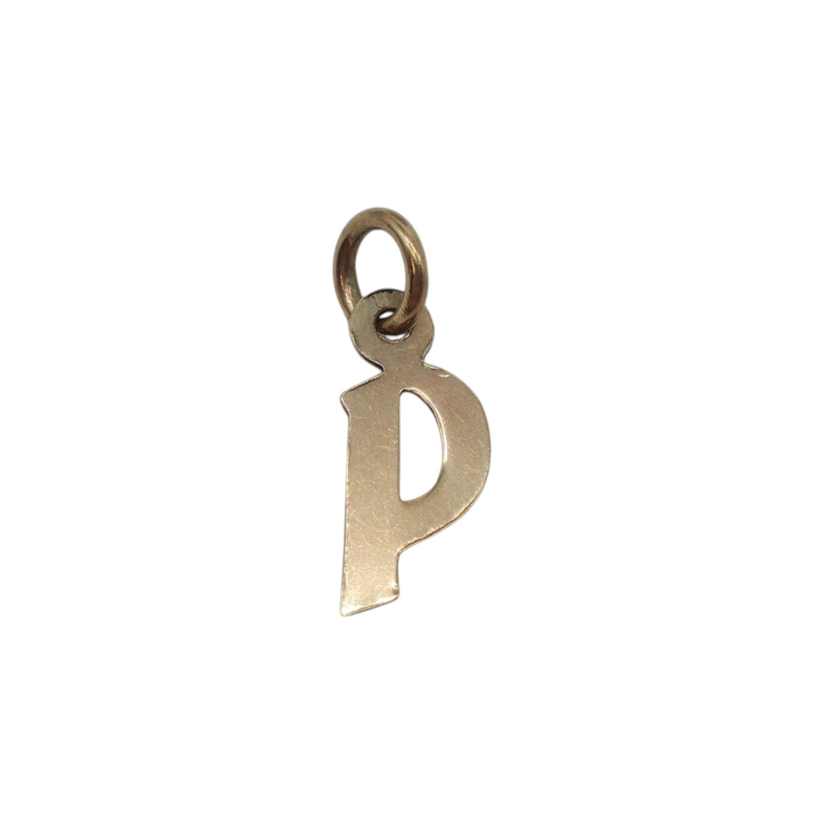 Petite 9ct Yellow Gold Letter "P" Initial Charm L 0.8 cm 0.2 g.