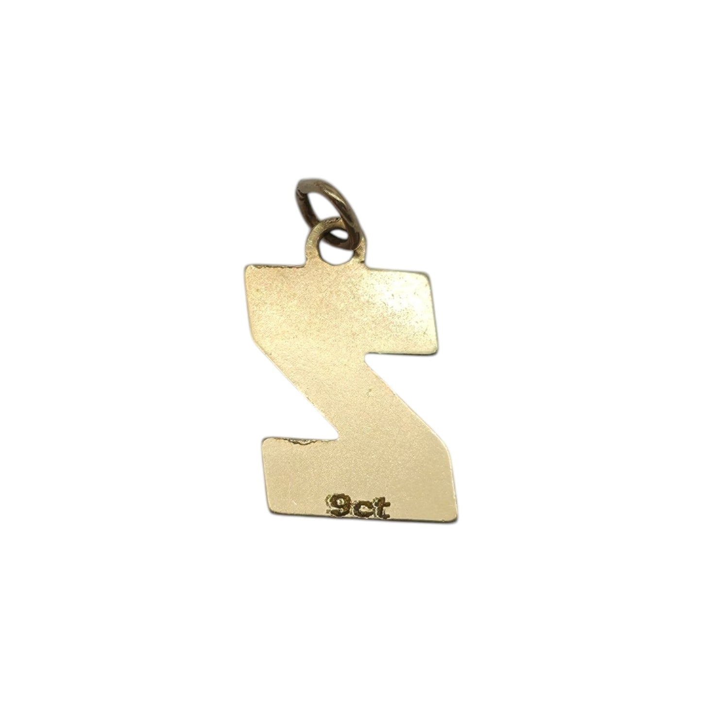 9ct Yellow Gold Initial "Z" Letter Charm L 1.0 cm 0.3 g.