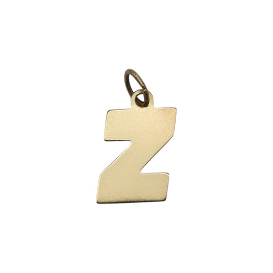 9Kイエローゴールド イニシャル「Z」レターチャーム L 1.0 cm 0.3 g.