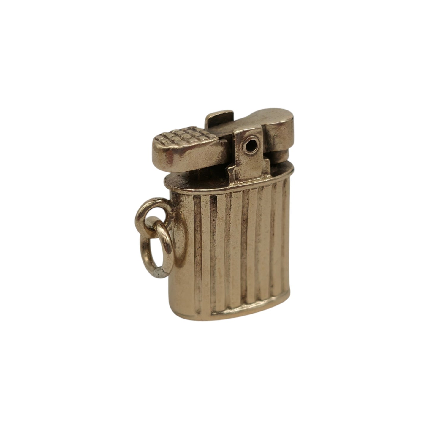 9ct 375 Yellow Gold Lighter Opening Charm 1963 L 1.5 cm 4.3 g.