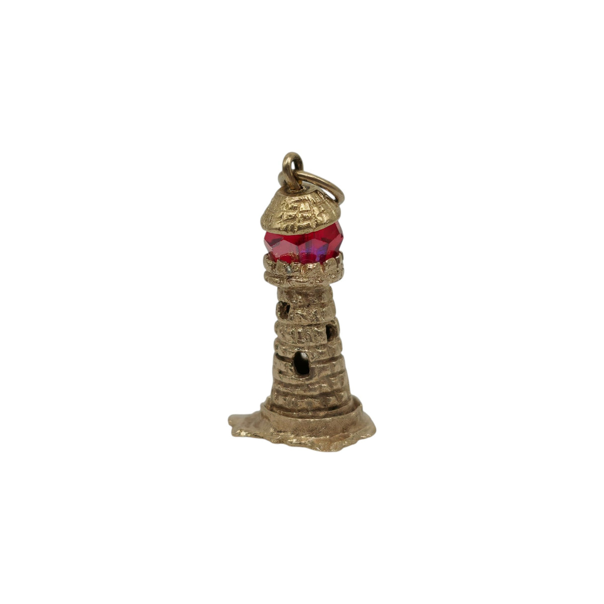 9ct 375 Yellow Gold Lighthouse Charm 1963 L 1.9 cm 3.3 g.