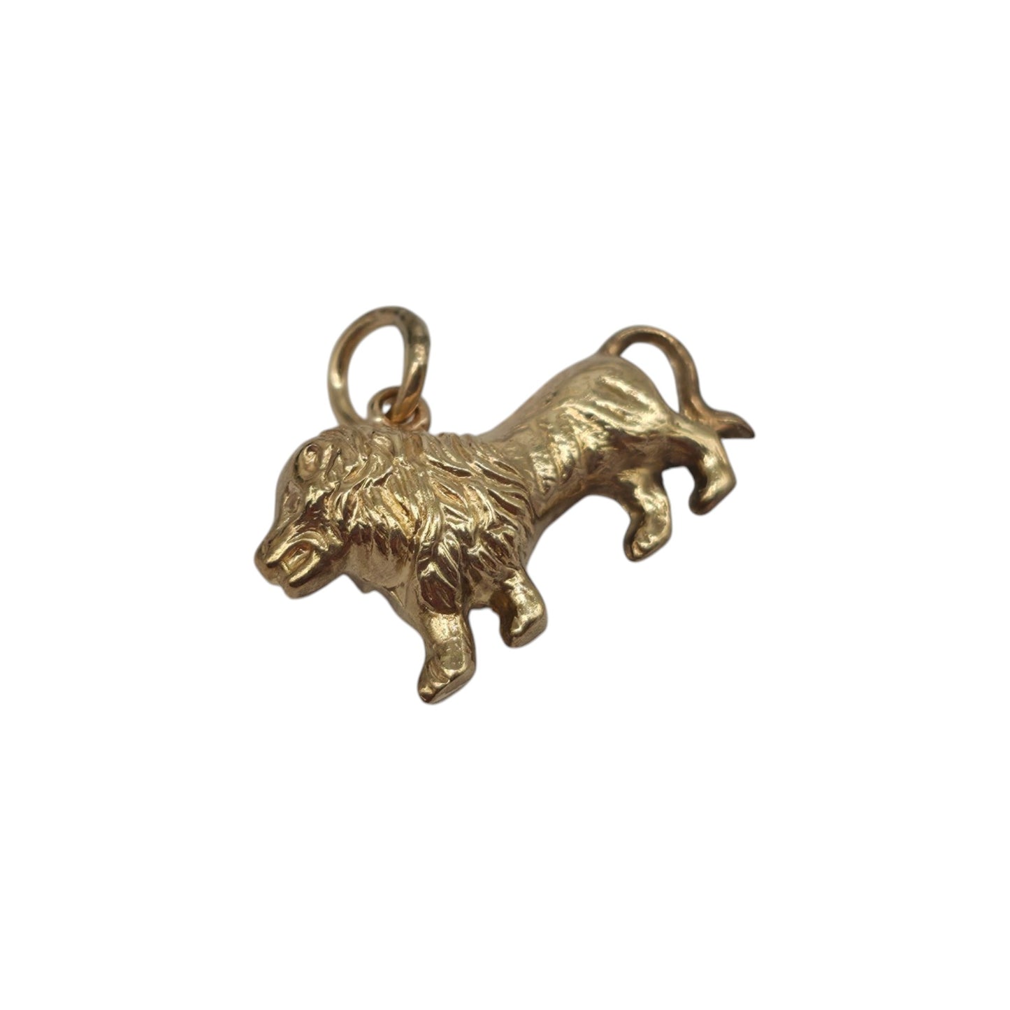 9ct 375 Yellow Gold Lion Charm 1968 L 1.8 cm 1.0 g.