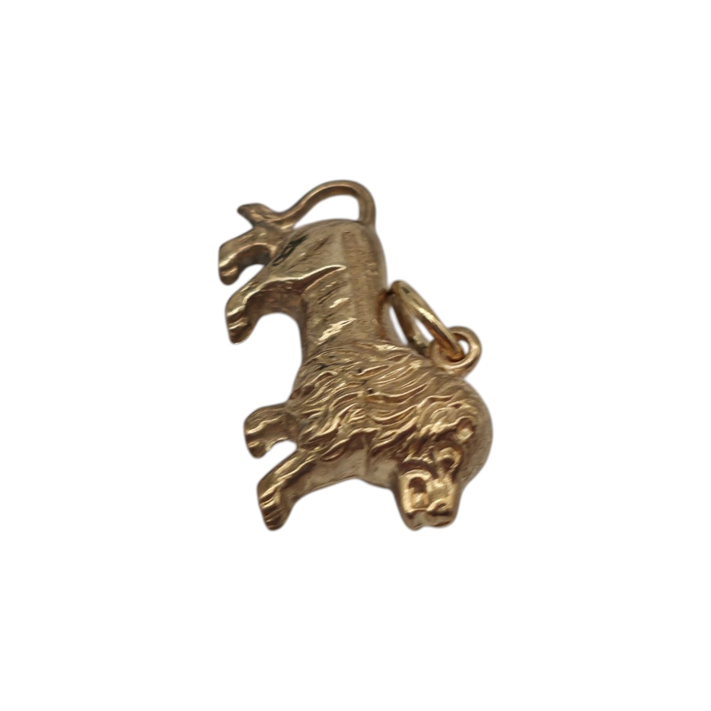 9ct 375 Yellow Gold Lion Charm 1968 L 1.8 cm 1.0 g.