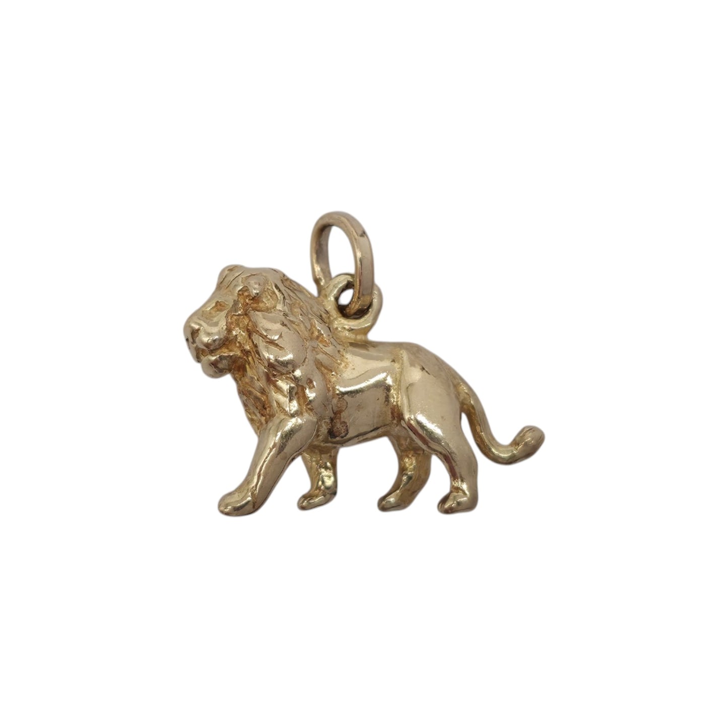 9ct 375 Yellow Gold Lion Charm 2002 L 1.7 cm 3.4 g.