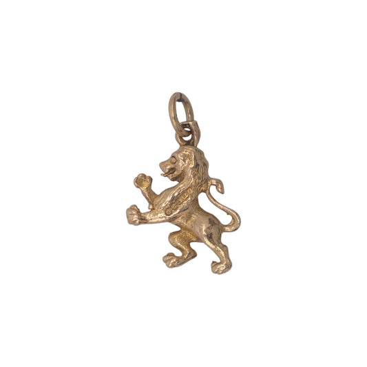 9ct 375 Yellow Gold Rampant Lion Charm 1955 L 1.5 cm 1.7 g.