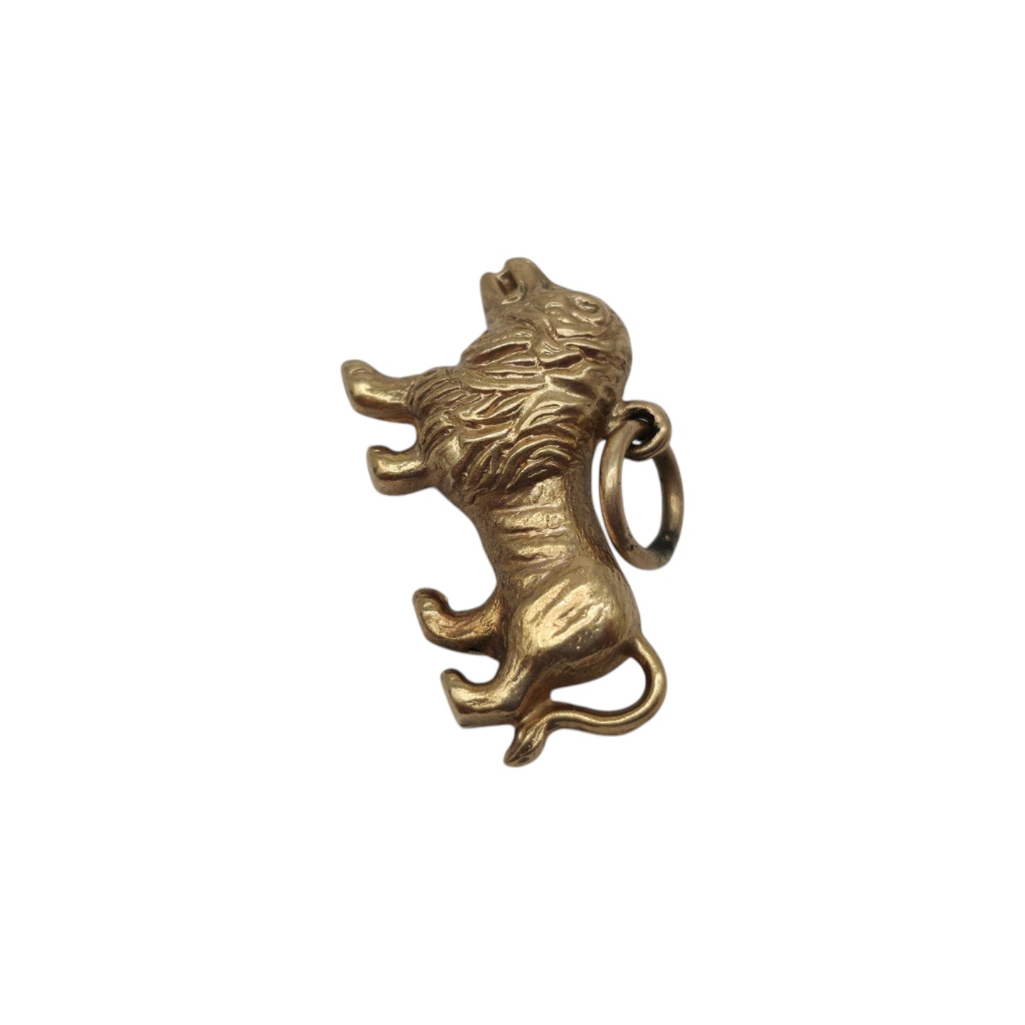 9ct 375 Yellow Gold Lion Charm 1972 L 1.8 cm 0.8 g.