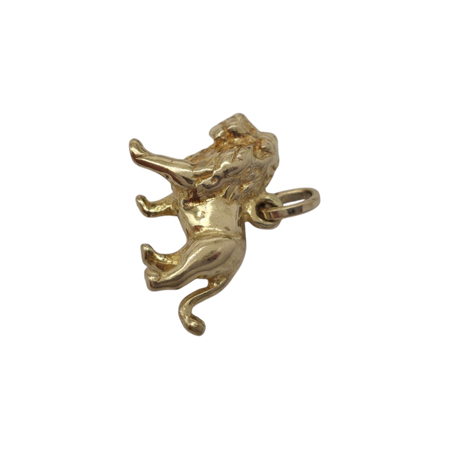 9ct 375 Yellow Gold Lion Charm 2002 L 1.7 cm 3.4 g.