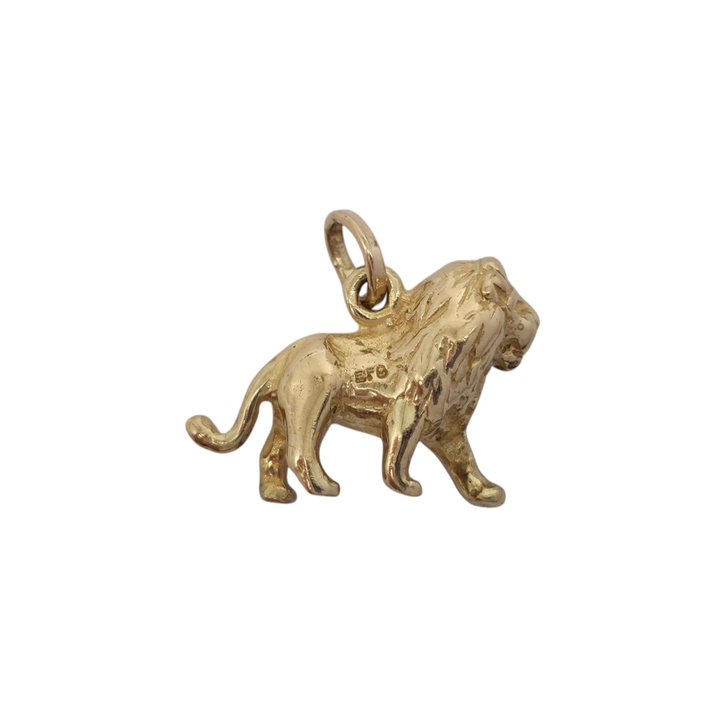 9ct 375 Yellow Gold Lion Charm 2002 L 1.7 cm 3.4 g.