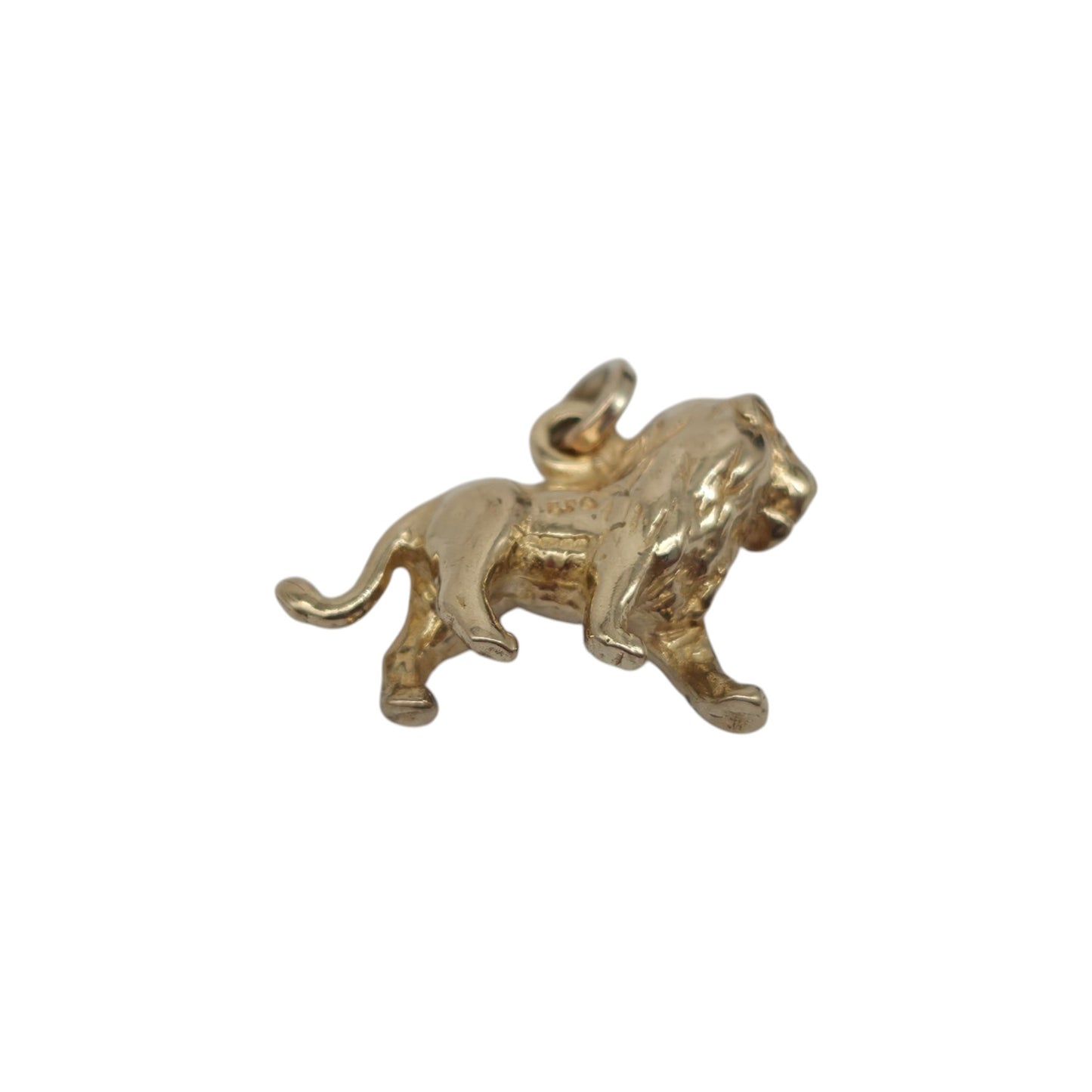 9ct 375 Yellow Gold Lion Charm 2002 L 1.7 cm 3.4 g.