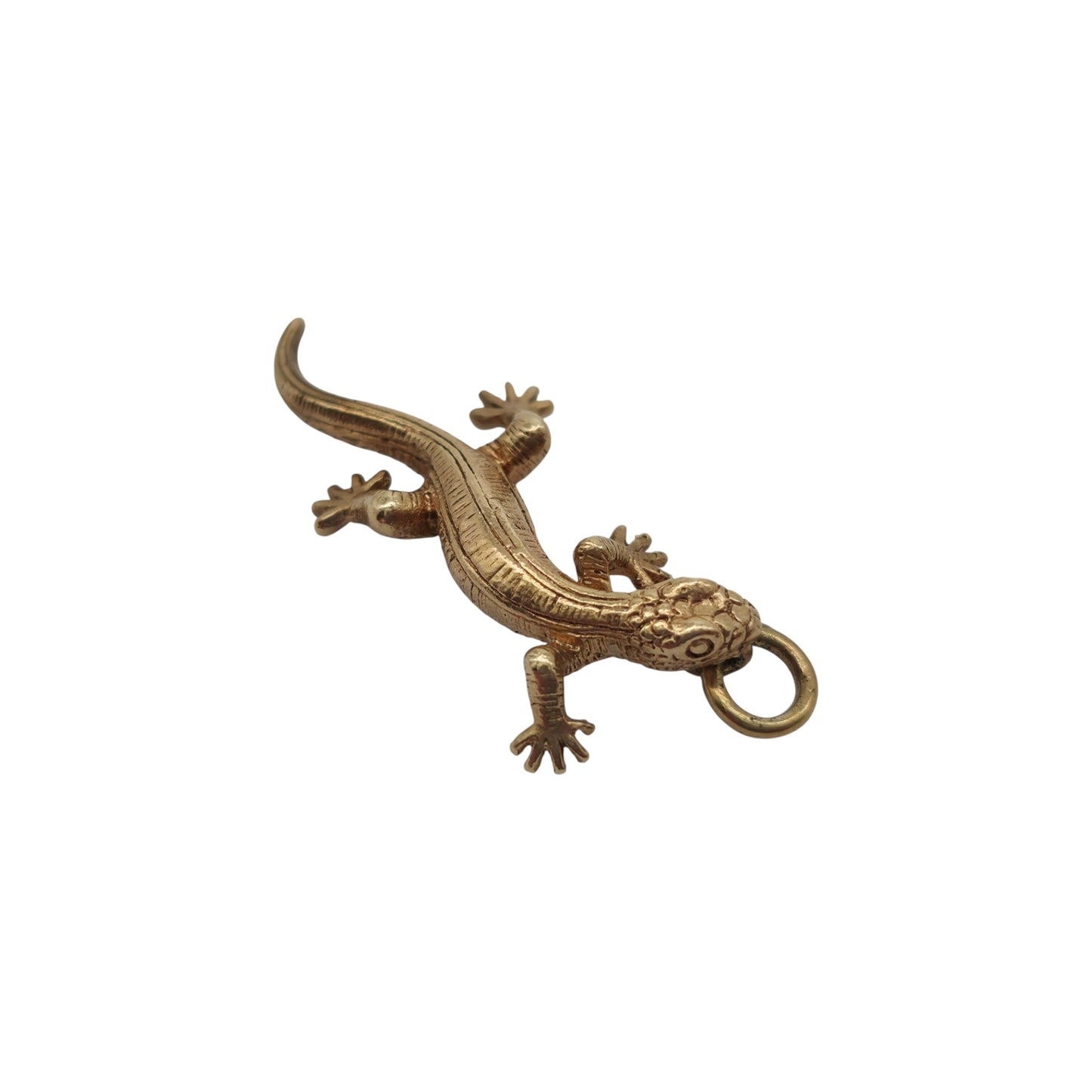 9ct 375 Yellow Gold Lizard Charm 1965 L 2.6 cm 2.7 g.