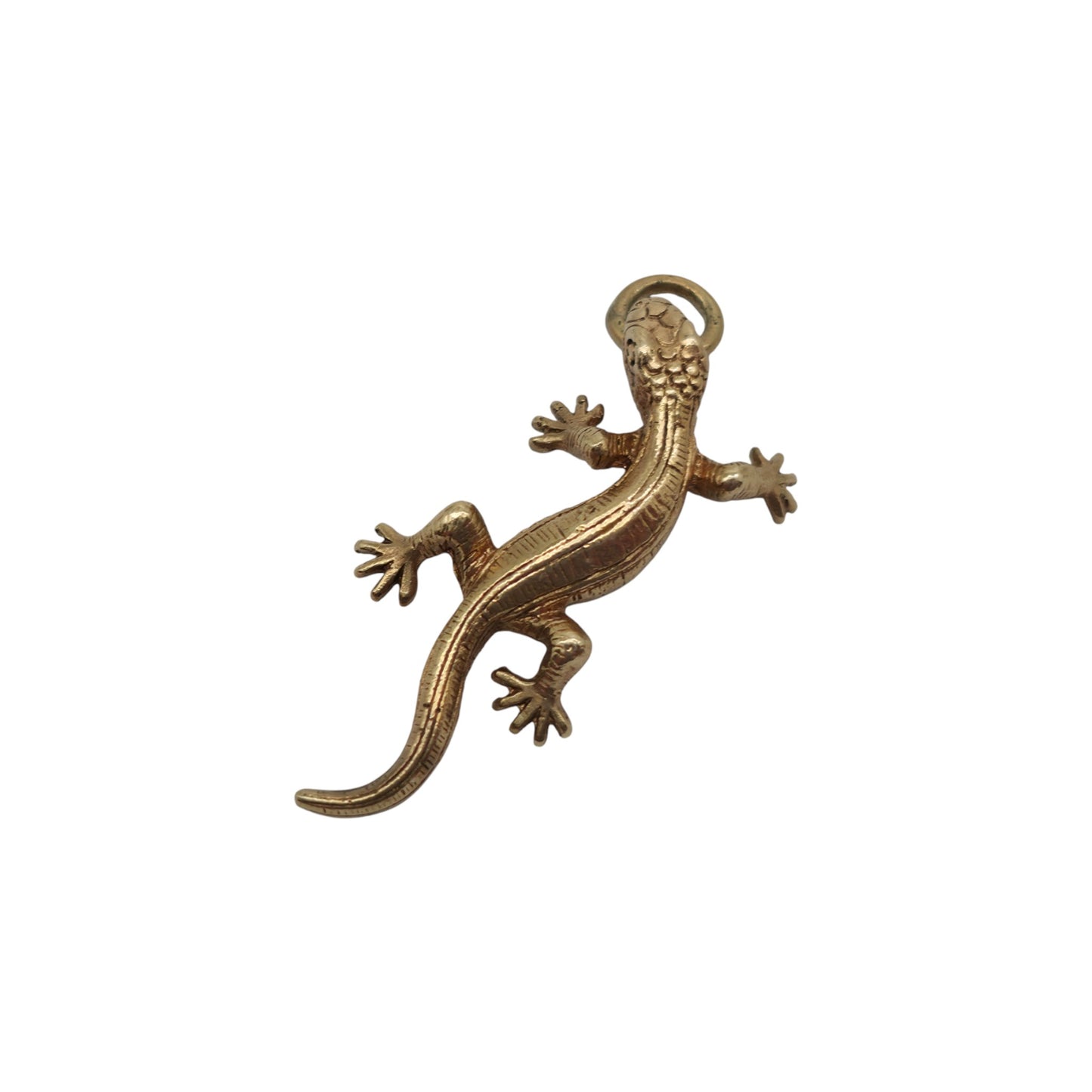 9ct 375 Yellow Gold Lizard Charm 1965 L 2.6 cm 2.7 g.