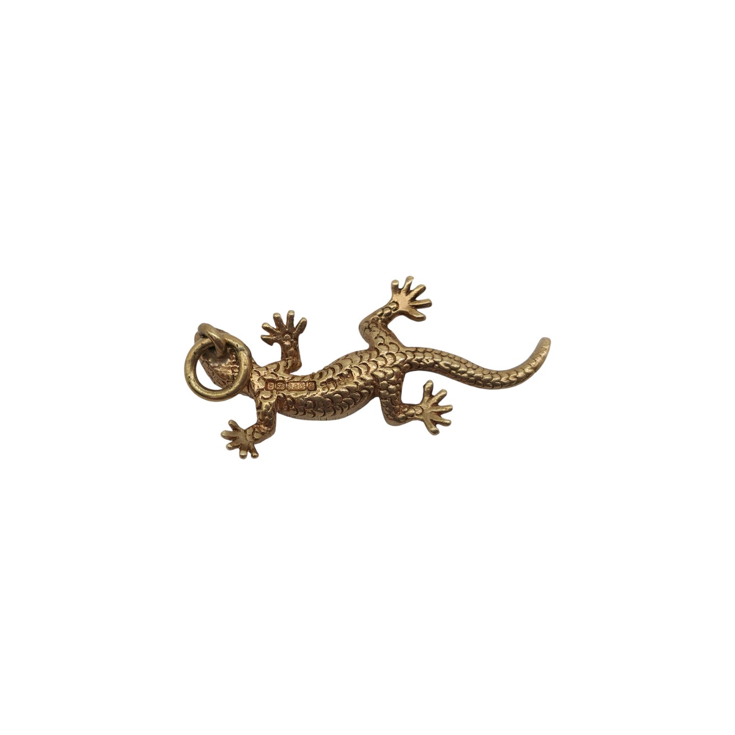 9ct 375 Yellow Gold Lizard Charm 1965 L 2.6 cm 2.7 g.