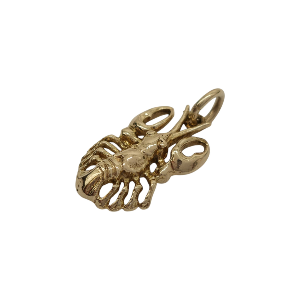 Heavy 9ct 375 Yellow Gold Lobster Pendant 1972 L 2.2 cm 5.2 g.