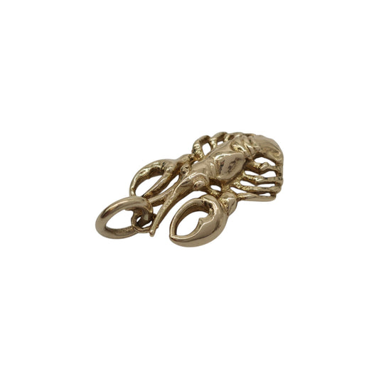 Heavy 9ct 375 Yellow Gold Lobster Pendant 1972 L 2.2 cm 5.2 g.