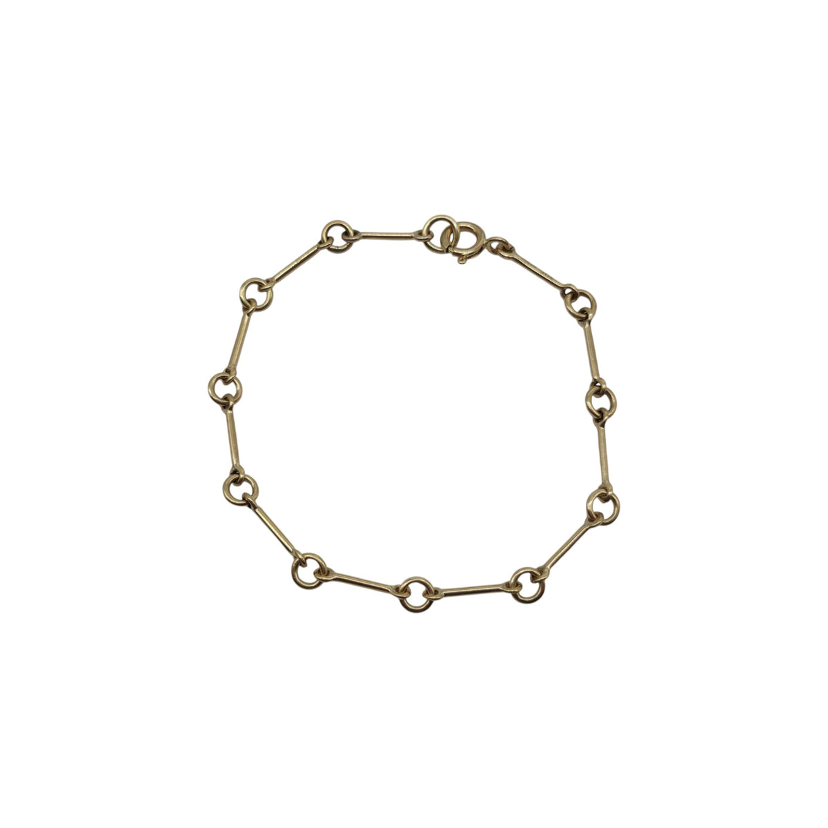 Antique 9ct Yellow Gold Long & Short Links Bracelet c.1920's L 18.2 cm 3.6 g.