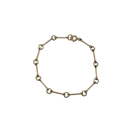 Antique 9ct Yellow Gold Long & Short Links Bracelet c.1920's L 18.2 cm 3.6 g.