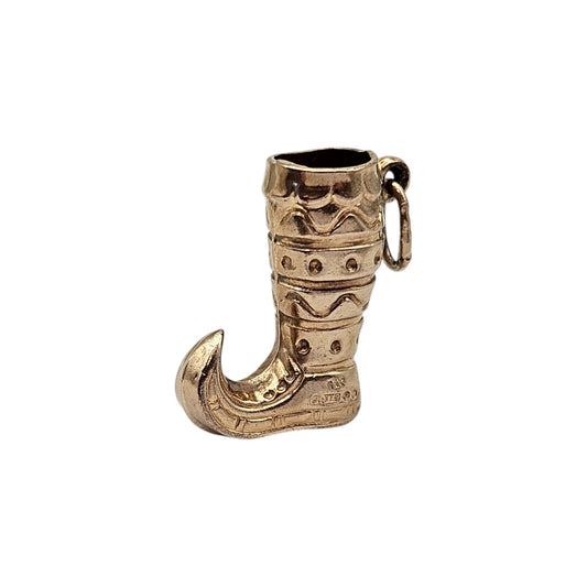 9ct 375 Yellow Gold Magic Boot Charm 1970 L 1.7 cm 1.2 g.