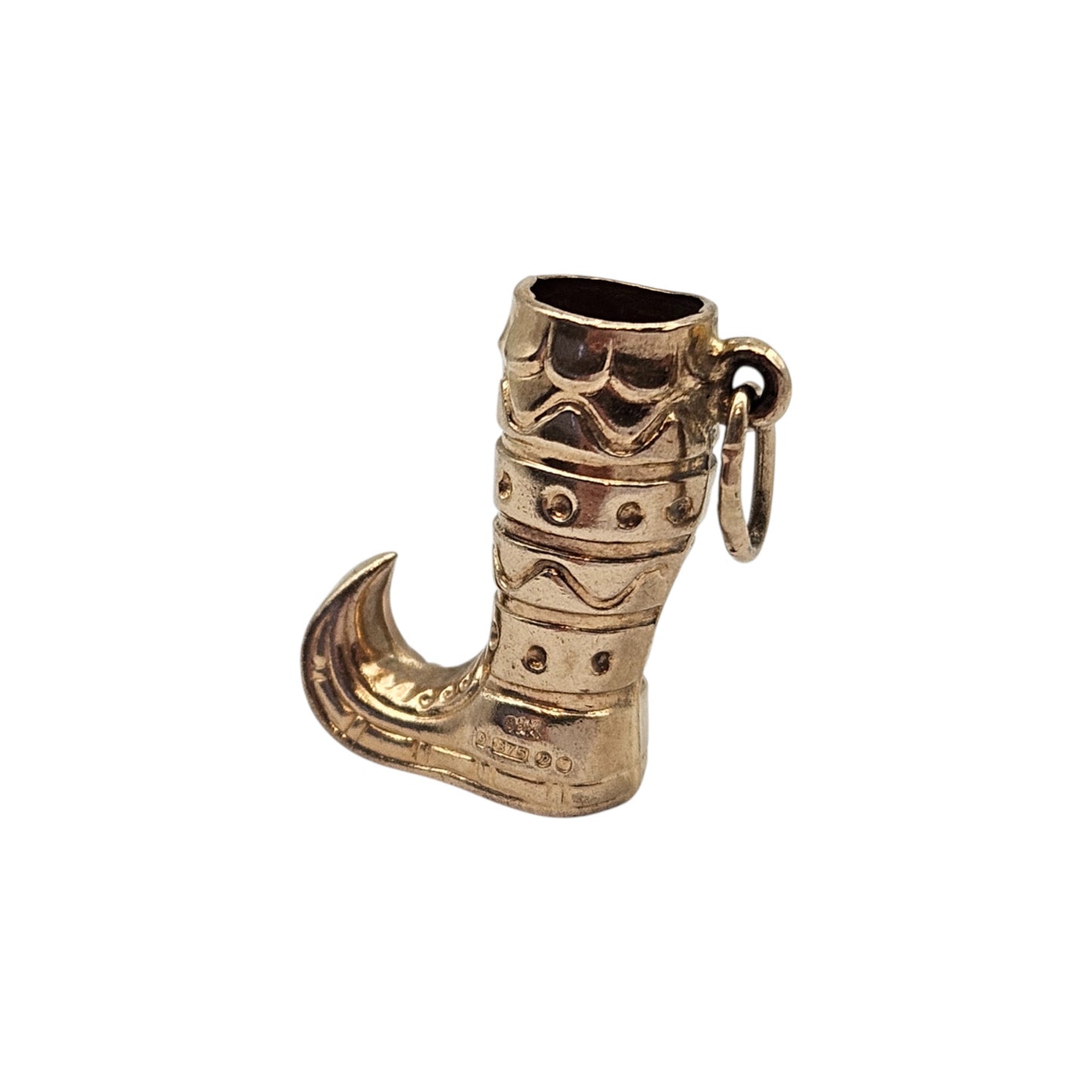 9ct 375 Yellow Gold Magic Boot Charm 1970 L 1.7 cm 1.2 g.