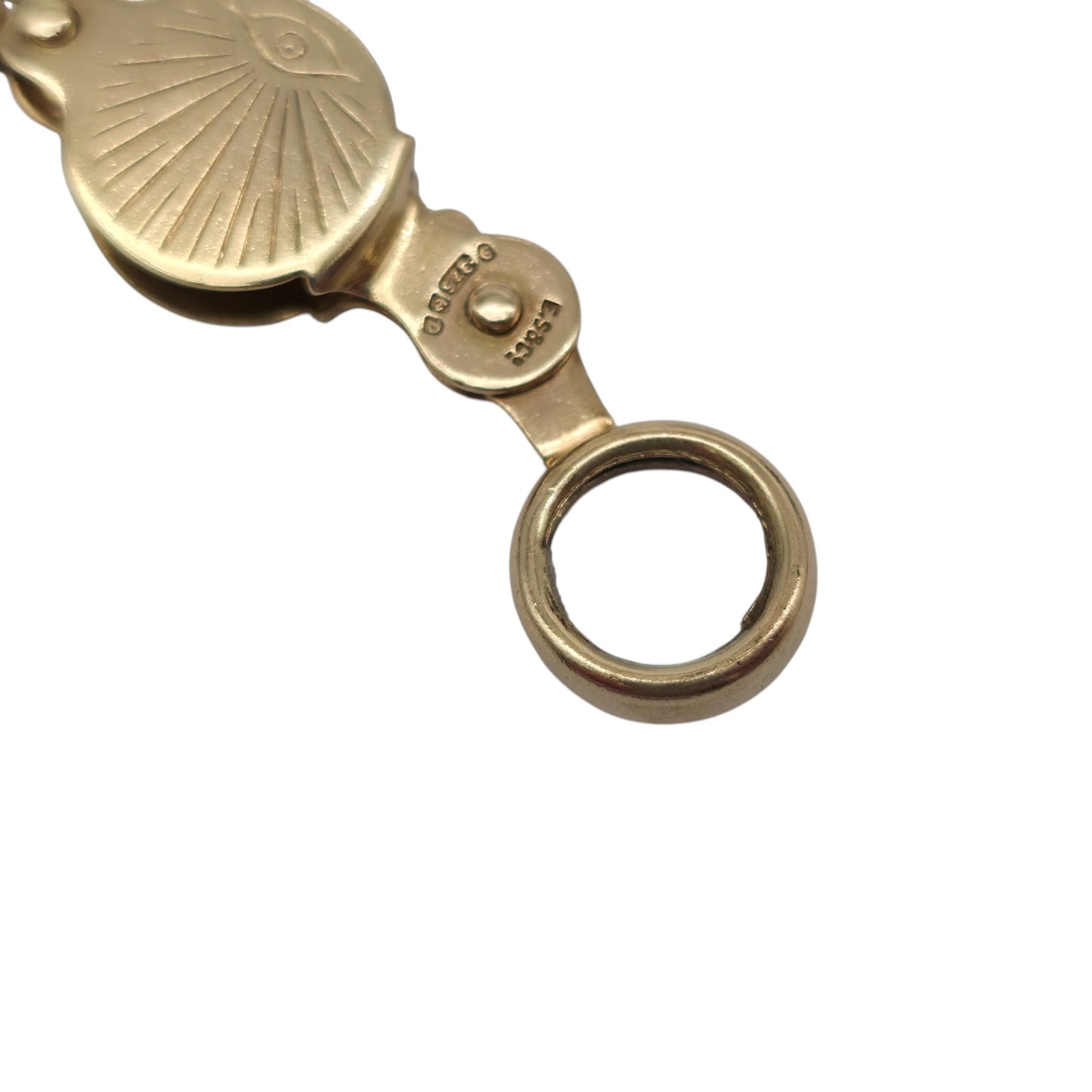 9ct 375 Yellow Gold Magnifying Glass Opening Charm 1953 L 2.3 cm 3.1 g.