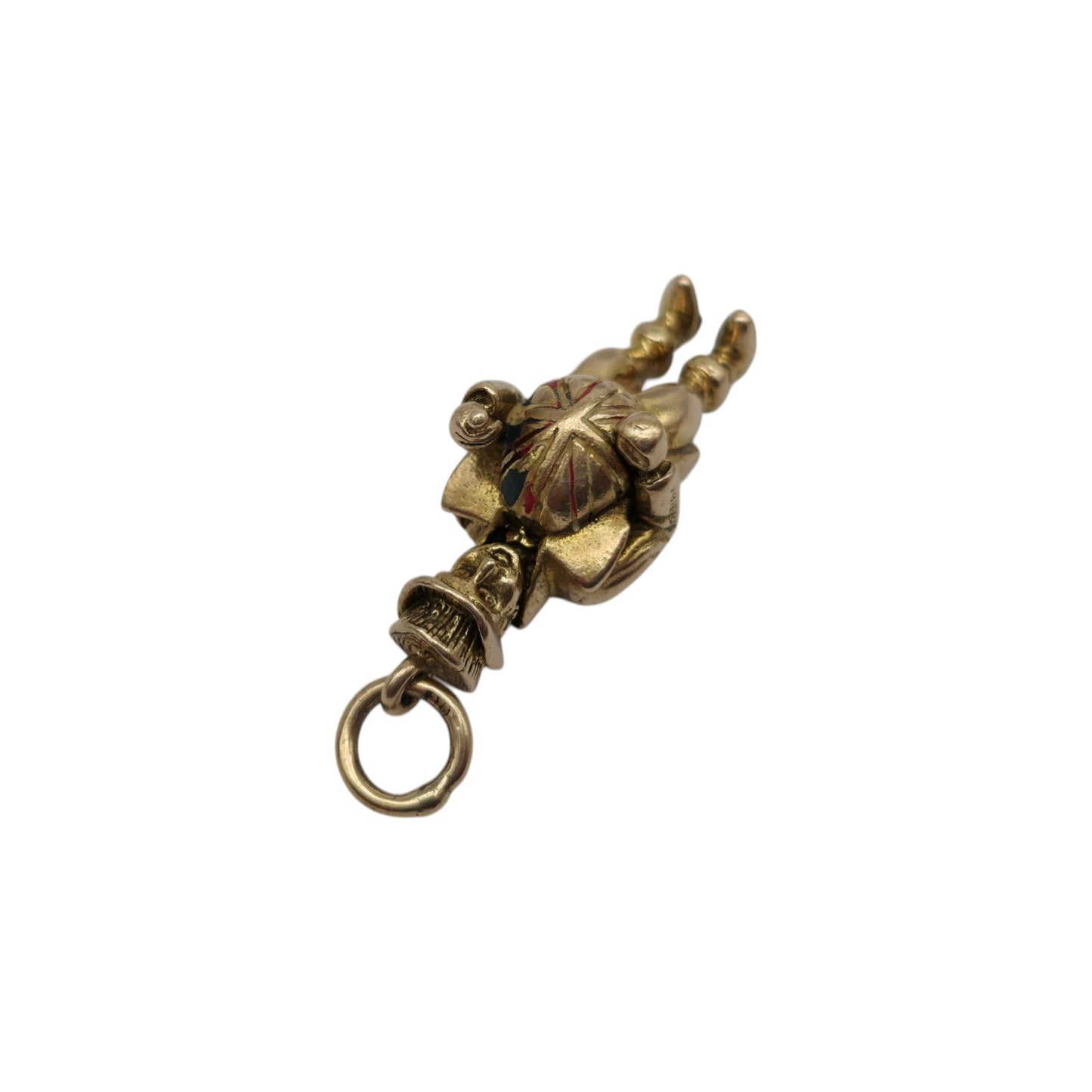 Unusual 9ct 375 Yellow Gold Man With A Bulldog Opening Charm 1962 L 2.4 cm 6.8 g.