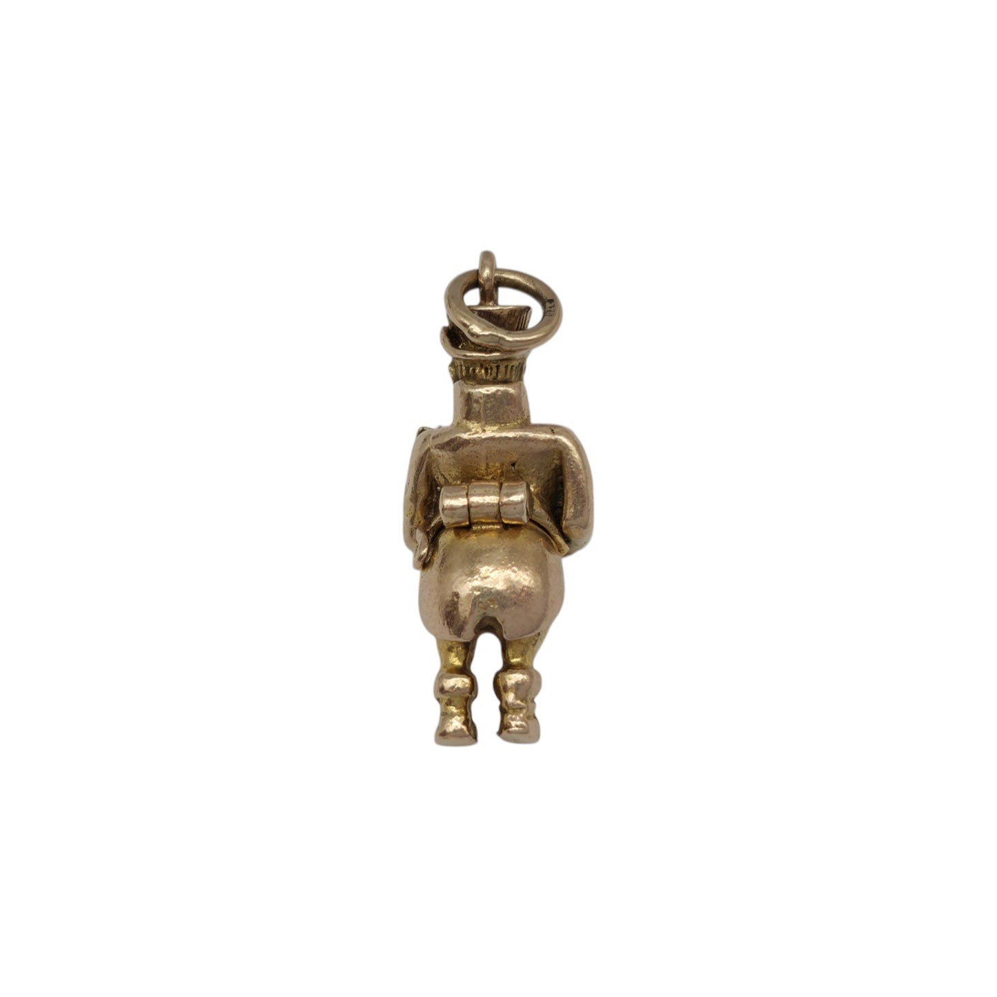 Unusual 9ct 375 Yellow Gold Man With A Bulldog Opening Charm 1962 L 2.4 cm 6.8 g.